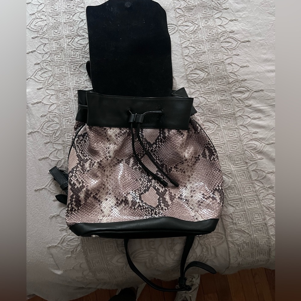 Rag & Bone Pilot Snake Embossed Drawstring Backpa… - image 4